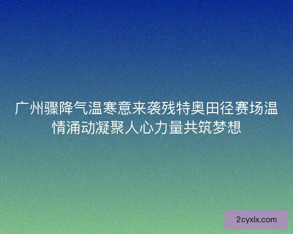 广州骤降气温寒意来袭残特奥田径赛场温情涌动凝聚人心力量共筑梦想