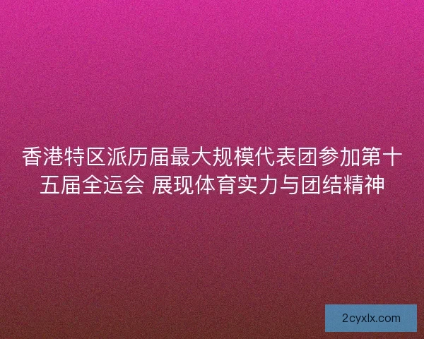 香港特区派历届最大规模代表团参加第十五届全运会 展现体育实力与团结精神 香港特区派历届最大规模代表团参加第十五届全运会 展现体育实力与团结精神