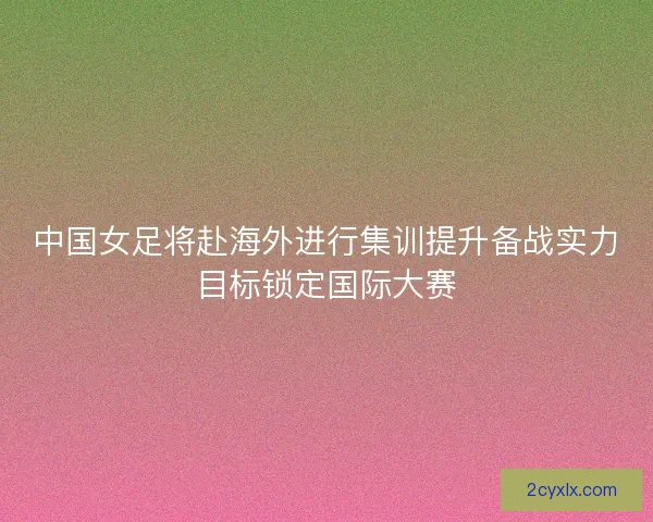 中国女足将赴海外进行集训提升备战实力目标锁定国际大赛